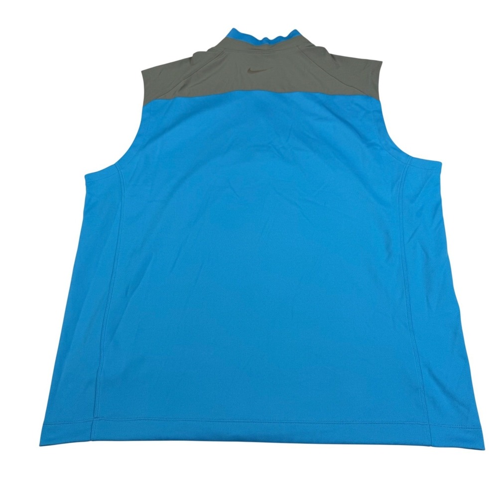 Nike Golf Dri Fit 1/4 Zip Vest Mens XL Blue Gray Sleeveless Performance - Picture 2 of 9